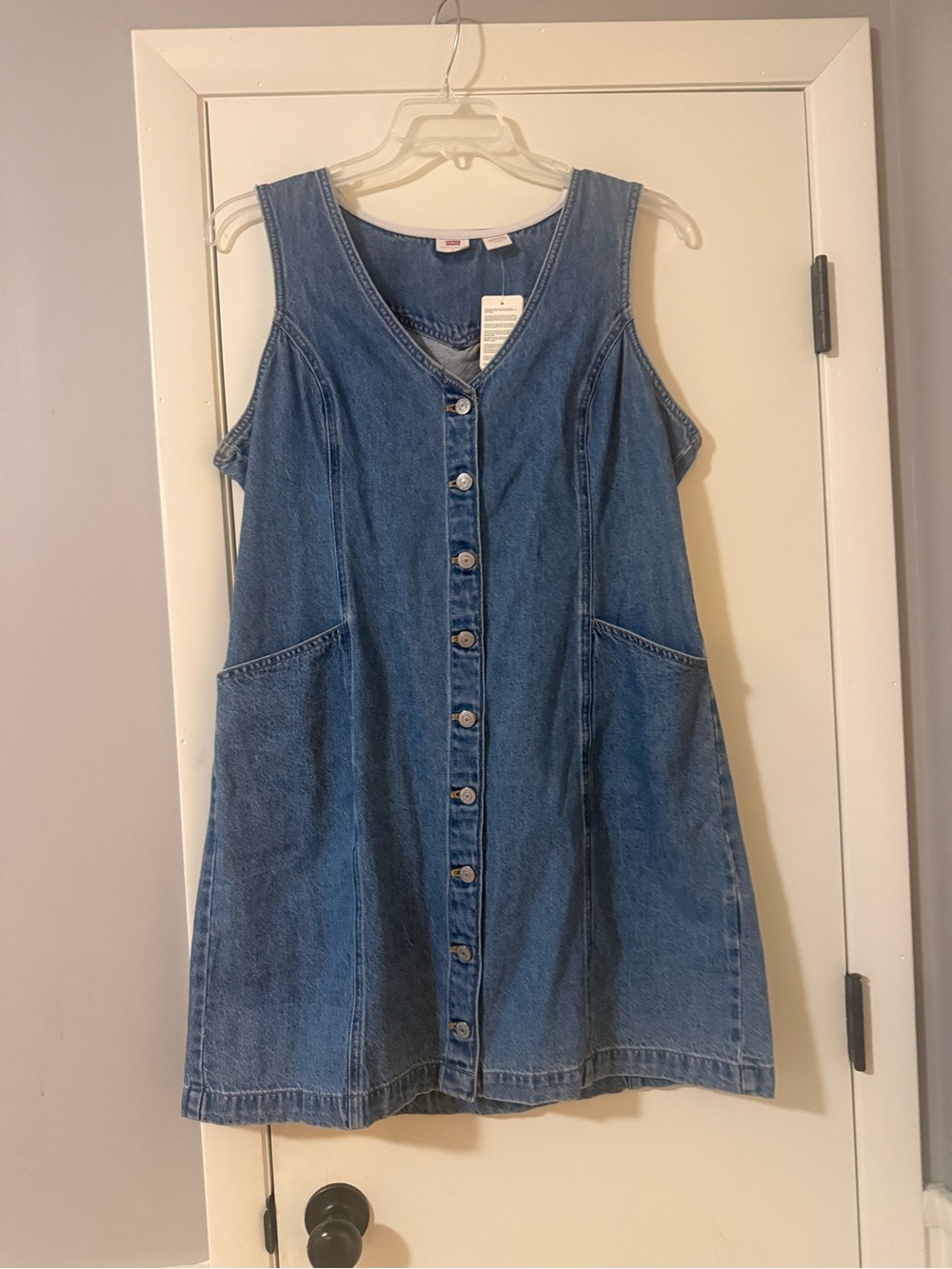 Levi's Blue Denim Button-Front Sleeveless Dress